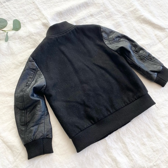 H&M Bomber Faux Leather Wool Blend Jacket - Picture 6 of 11